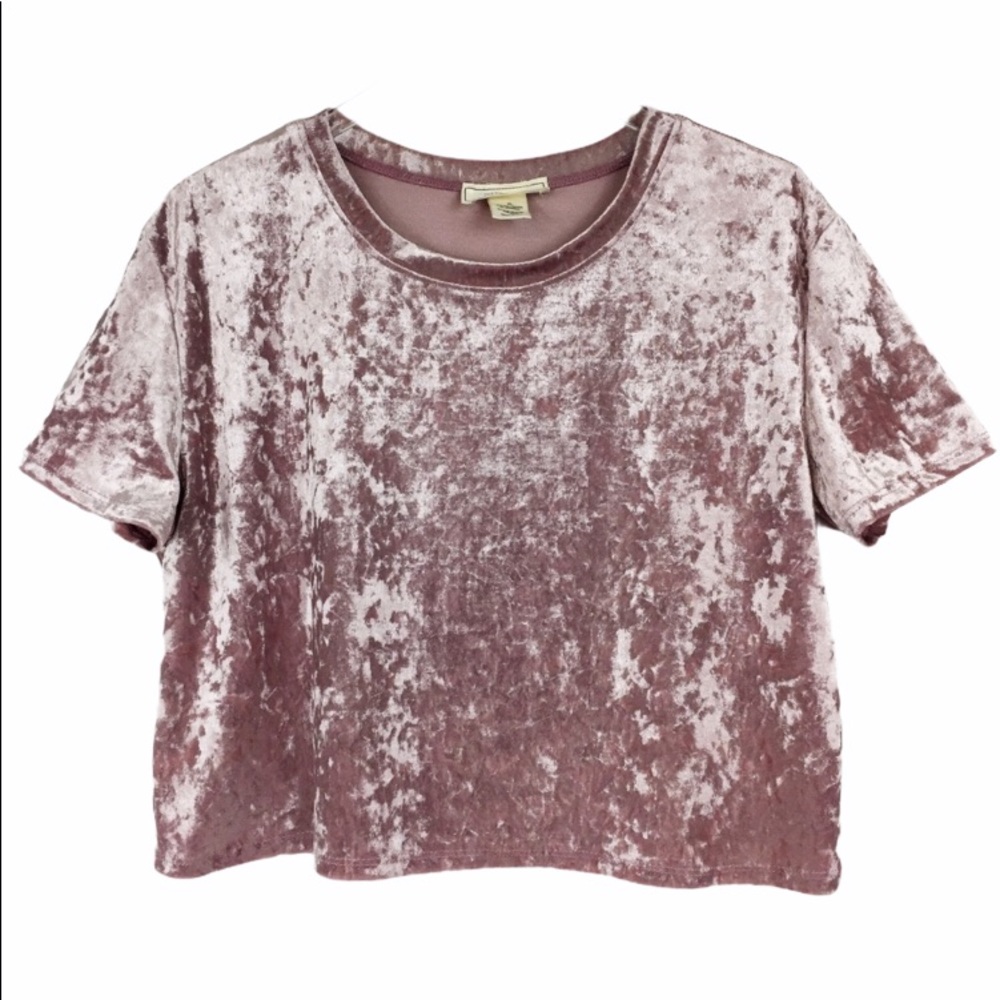 Pink Crushed Velvet Crop Top Size XL